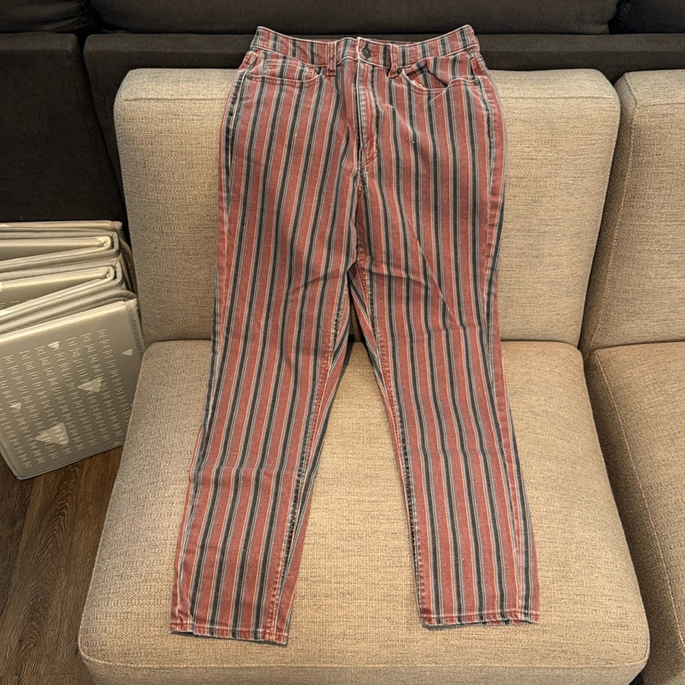 striped american eagle mom jean